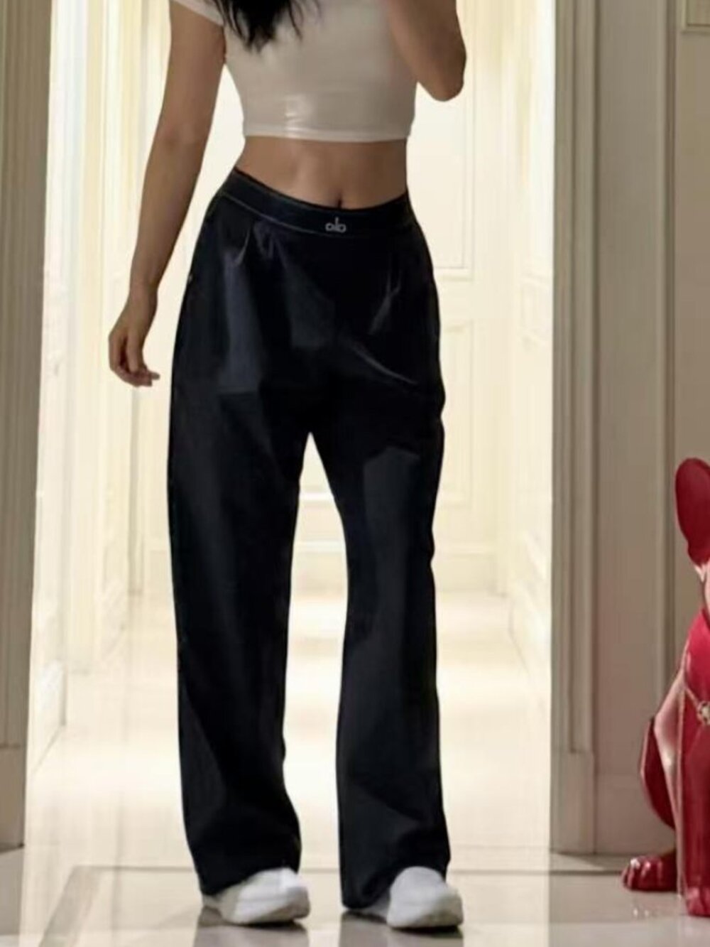 New ALO Yoga Suit Up Trouser Black (Regular) 💗 Relaxed Fit Straight leg